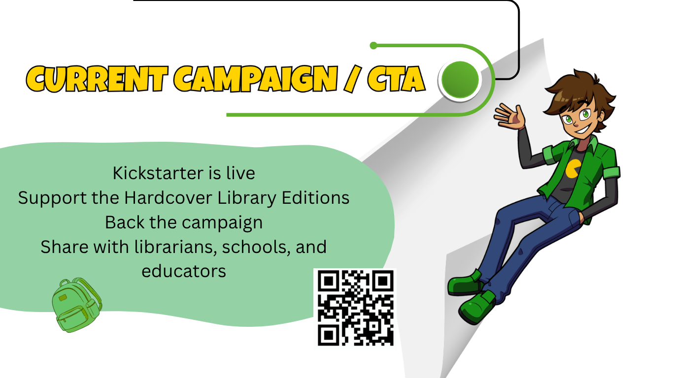 Kickstarter campaign call to action for STEAM Dreams hardcover library editions